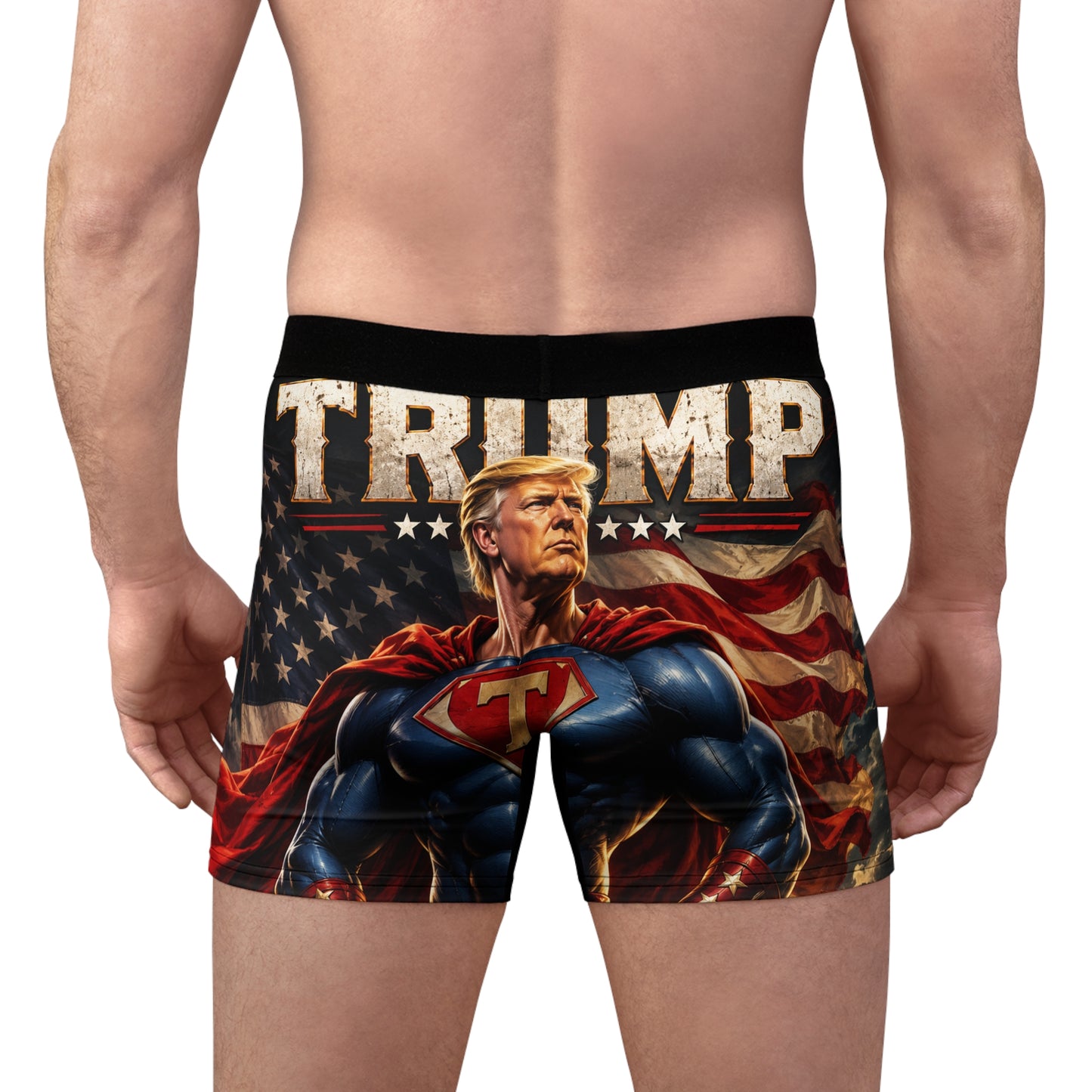 Patriotic Political Boxer Briefs — MAGA Proud American Flag Design