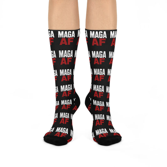 MAGA AF Crew Socks — Cushioned Political Statement Socks for Patriotic Supporters