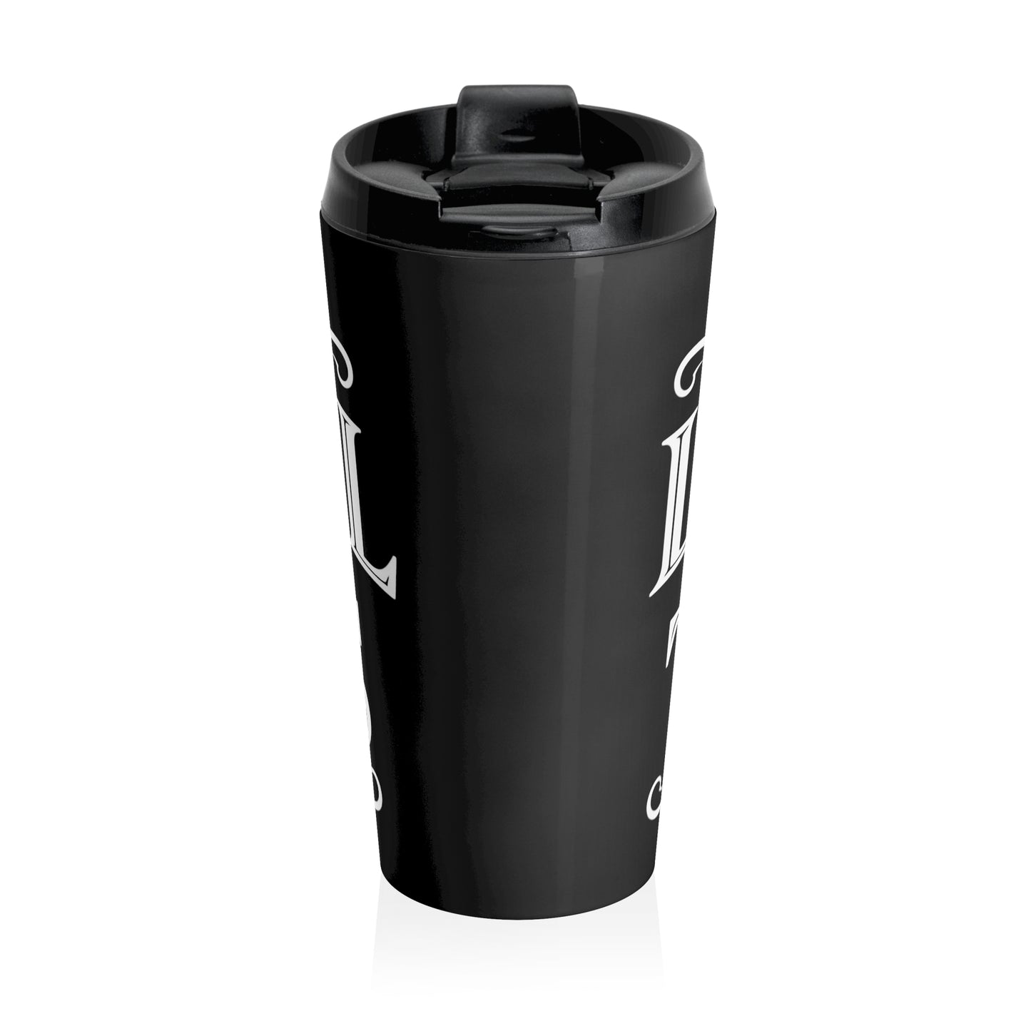 Vintage Black Stainless Travel Mug — "Liberate, Learn, Lead" Inspirational Coffee Tumbler
