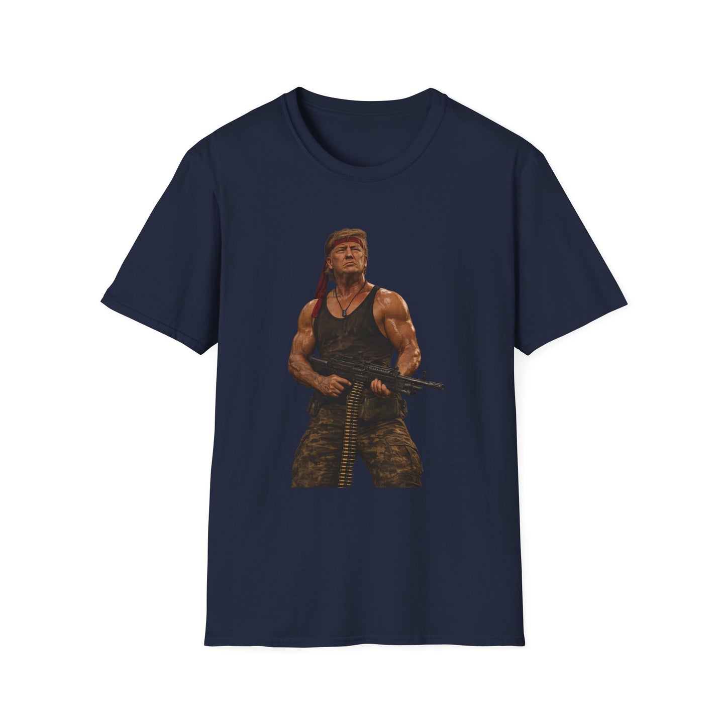 Action Hero Soldier T-Shirt — Vintage Bandana Warrior Graphic Tee