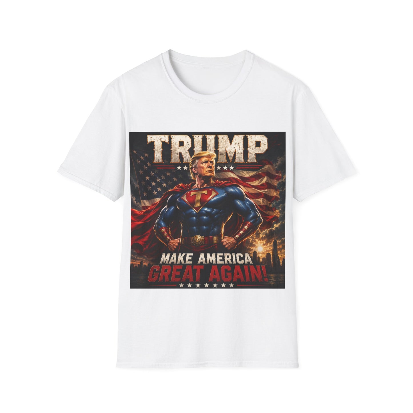 Trump Superhero T-Shirt — "Make America Great Again" Patriotic Tee