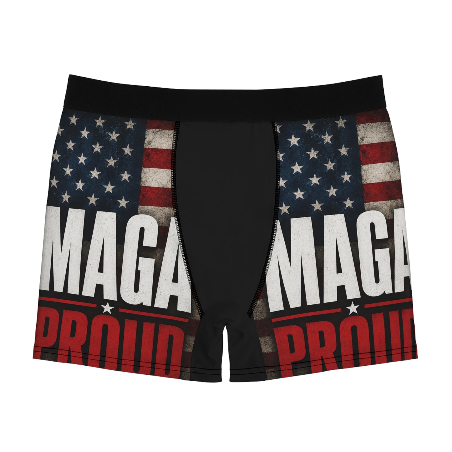 Patriotic Political Boxer Briefs — MAGA Proud American Flag Design