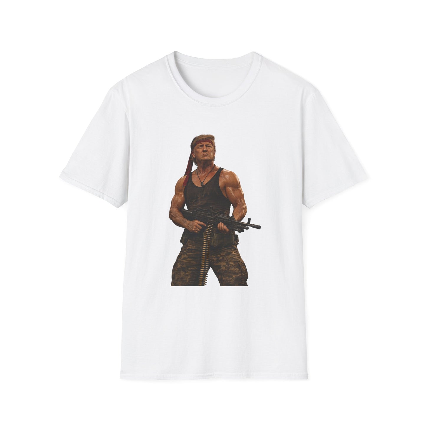 Action Hero Soldier T-Shirt — Vintage Bandana Warrior Graphic Tee