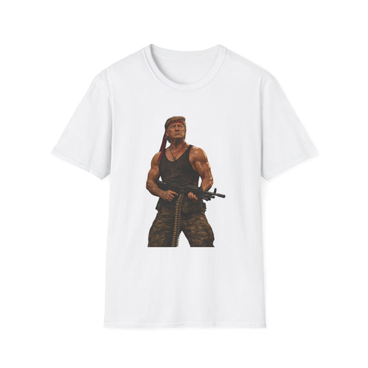 Action Hero Soldier T-Shirt — Vintage Bandana Warrior Graphic Tee