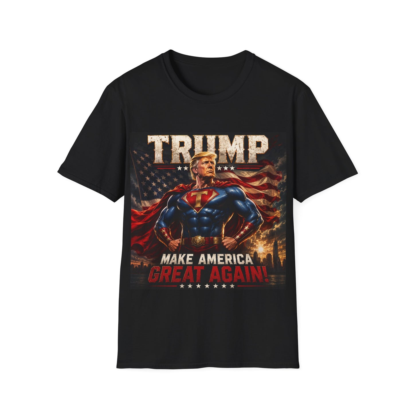 Trump Superhero T-Shirt — "Make America Great Again" Patriotic Tee