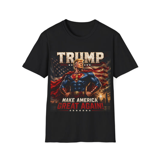Trump Superhero T-Shirt — "Make America Great Again" Patriotic Tee