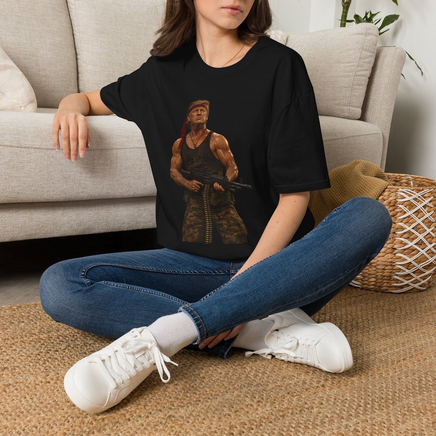Action Hero Soldier T-Shirt — Vintage Bandana Warrior Graphic Tee