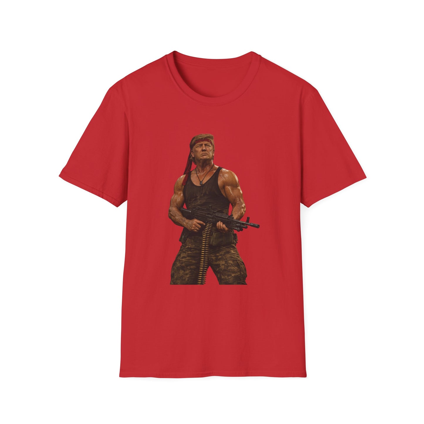 Action Hero Soldier T-Shirt — Vintage Bandana Warrior Graphic Tee