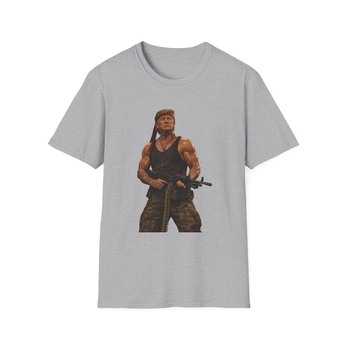 Action Hero Soldier T-Shirt — Vintage Bandana Warrior Graphic Tee