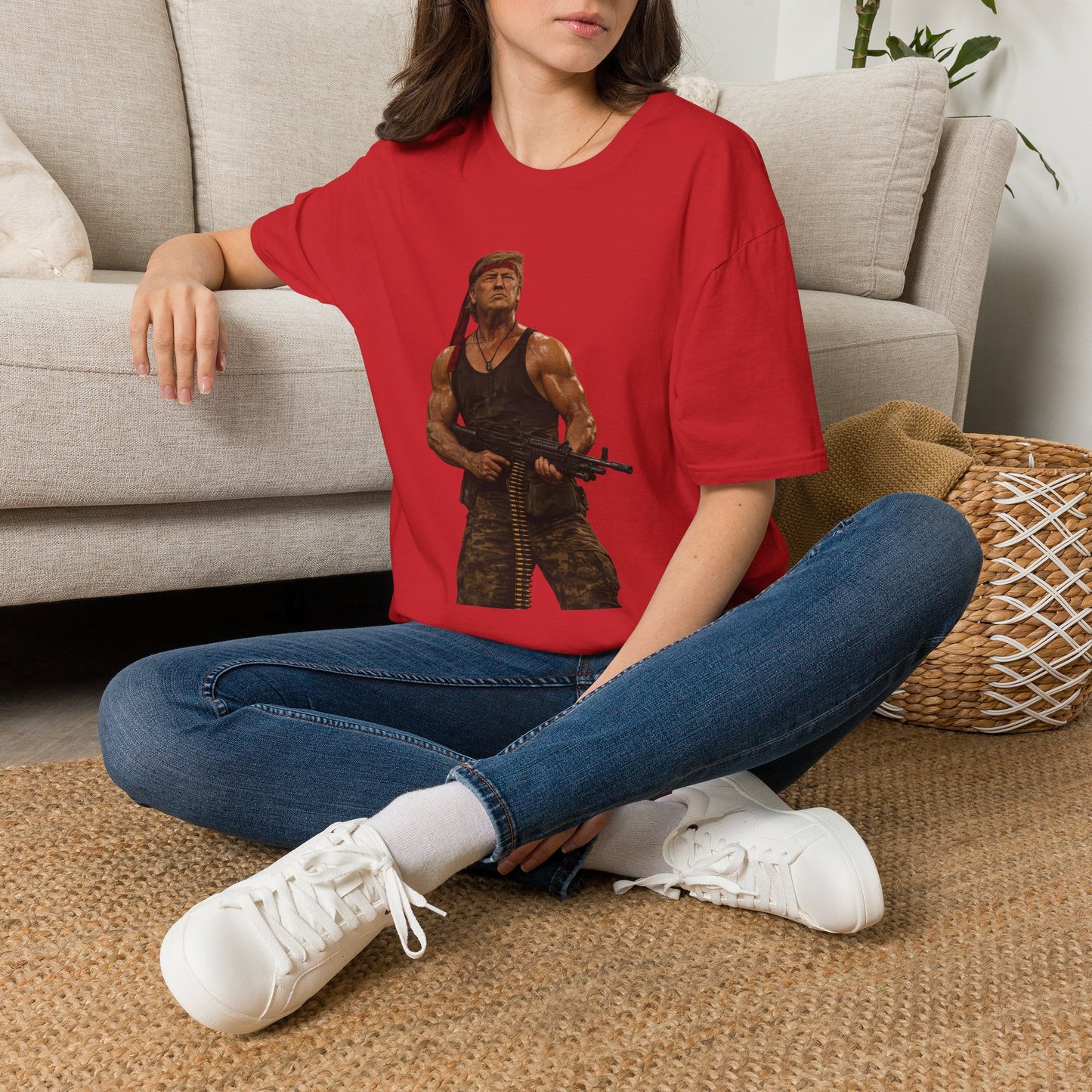 Action Hero Soldier T-Shirt — Vintage Bandana Warrior Graphic Tee