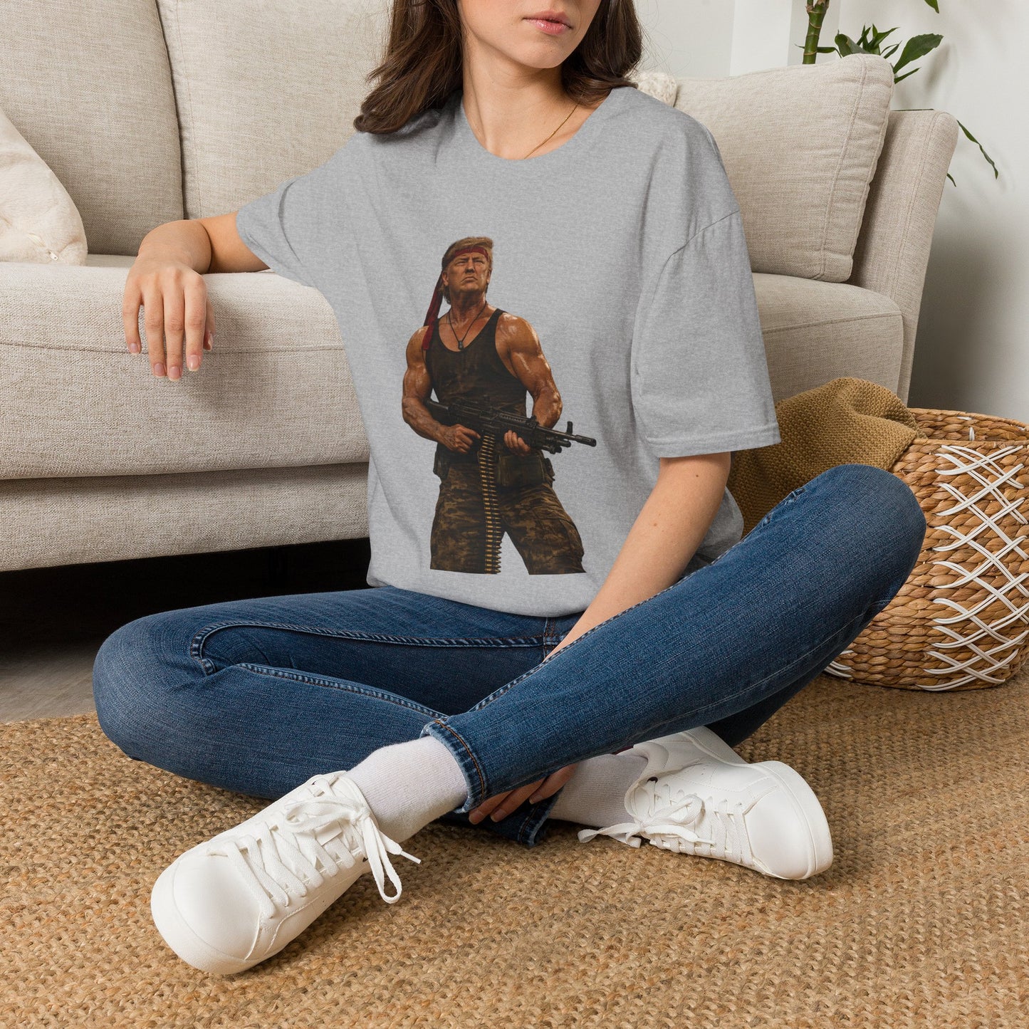 Action Hero Soldier T-Shirt — Vintage Bandana Warrior Graphic Tee