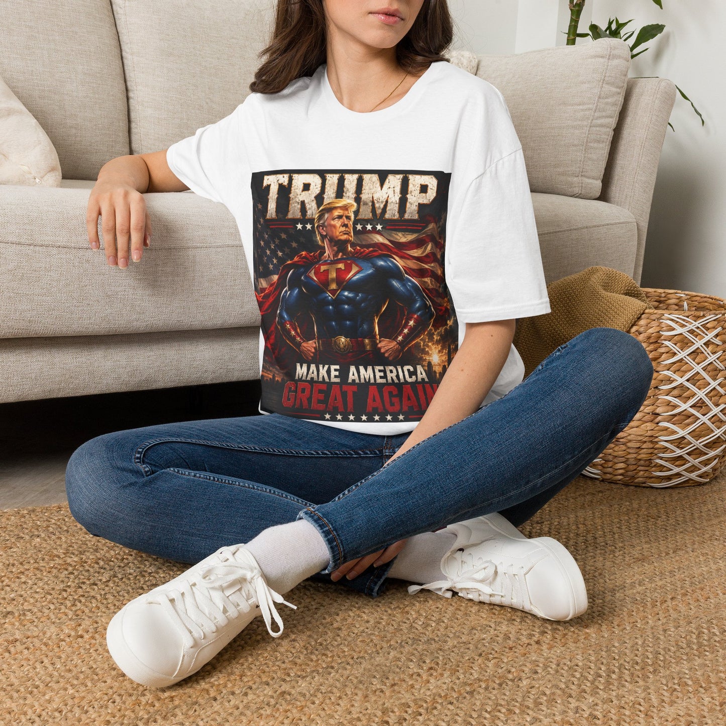 Trump Superhero T-Shirt — "Make America Great Again" Patriotic Tee