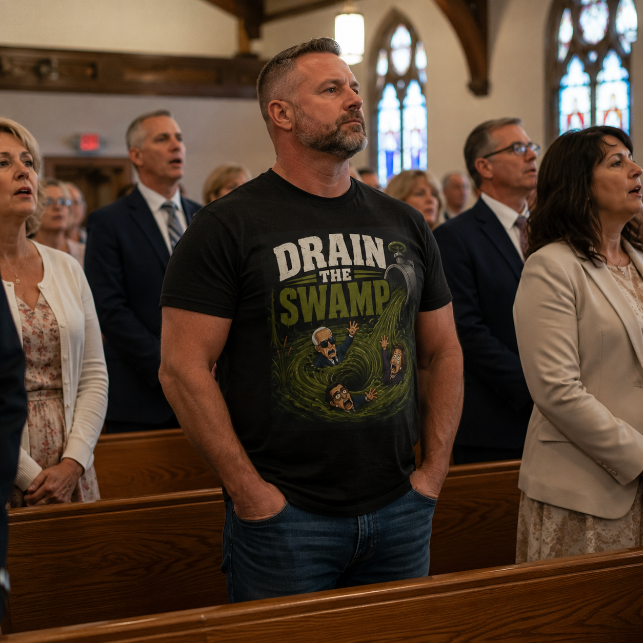 Drain the Swamp T-Shirt — Political Meme Tee